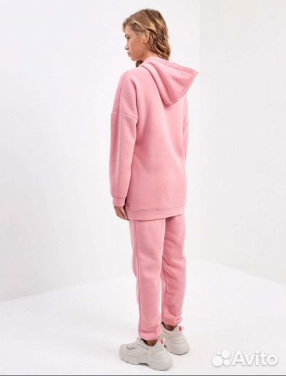 Спортивный Костюм Новый Розовый Худи Шапка Варежки