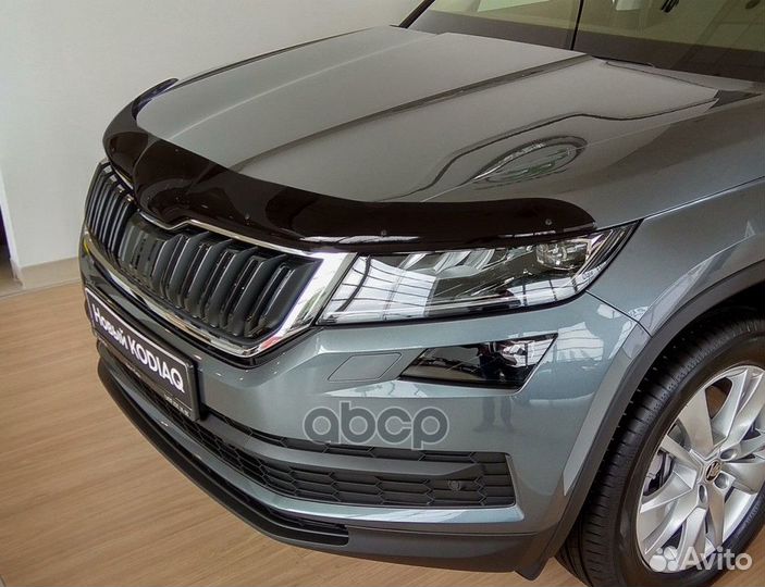 Дефлектор капота Skoda Kodiaq, 2016, темный шт