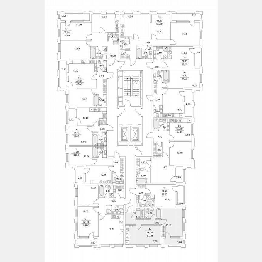 1-к. квартира, 47,8 м², 5/13 эт.