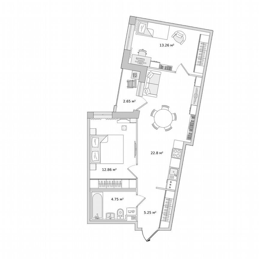 2-к. квартира, 61,6 м², 7/23 эт.