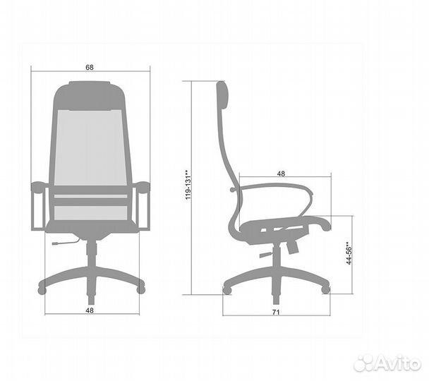 Кресло офисное Метта Комплект 18 Ch, черное