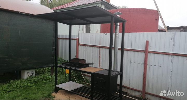 Мангал С крышей лофт