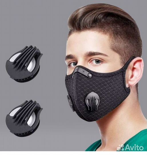 Спортивная маска с клапанами выдоха batfox KN95