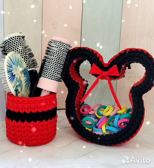 Корзинка из трикотажной пряжи