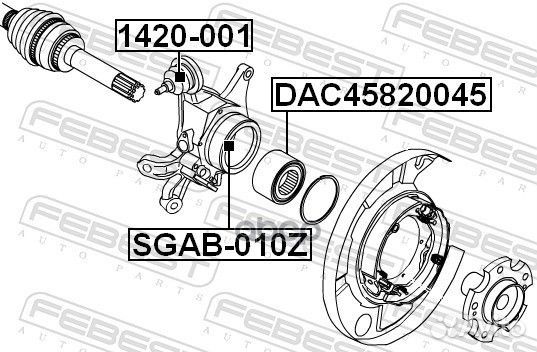 Опора шаровая ssang yong kyron 05-12/rexton 02
