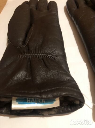 Перчатки женские кожаные,на меху,новые