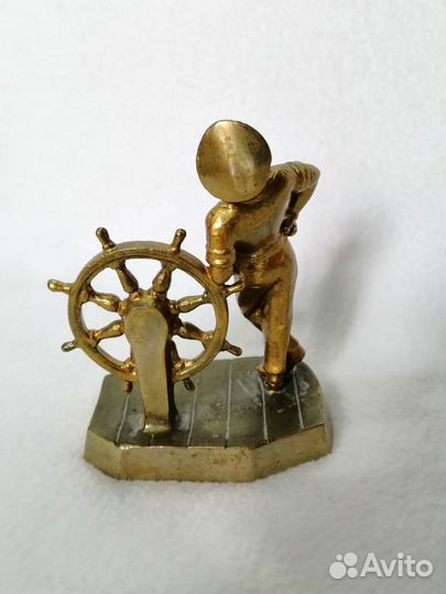 Статуэтка Капитан у штурвала. Бронза,силумин. СССР