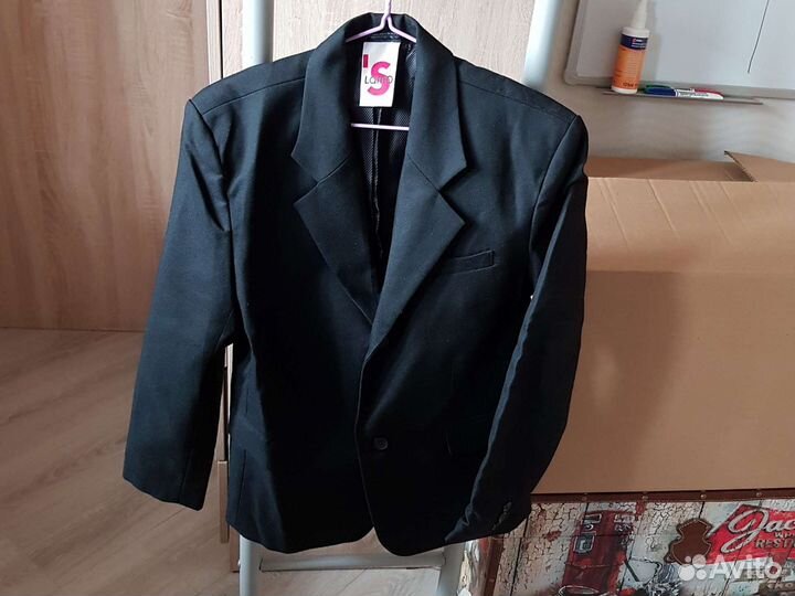 Пиджак школьный, черный р 152-164