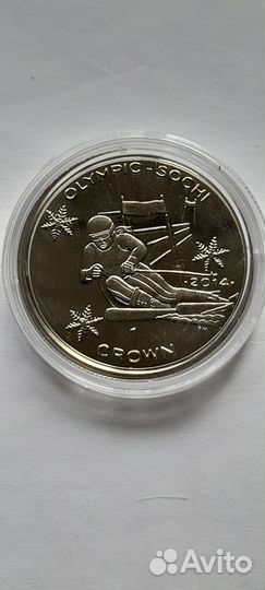 Остров Мэн 1 крона 2014, xxii зимние Олимпийские И