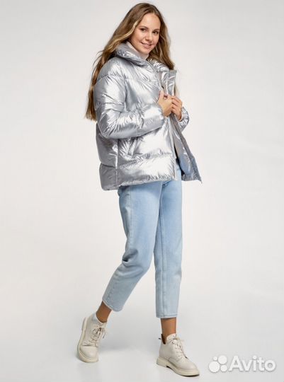 Парка куртка женская серебро