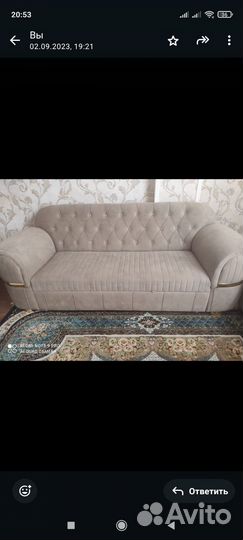 Диван есть два кресла снизу коробкой для белья