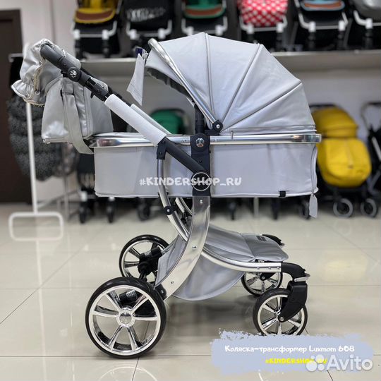 Новая легкая Коляска 2в1/3в1 в эко коже LuxMom 608