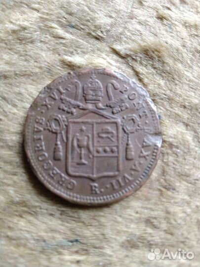 Монета ватикан 1837 г