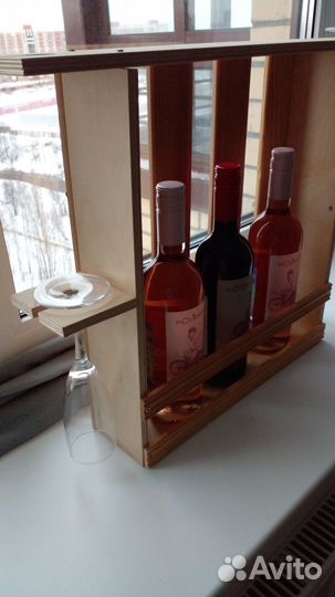 Подставка для бутылок деревянная