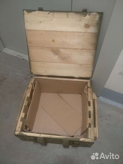 Ящик военный армейский деревянный зелёный 53х50х24