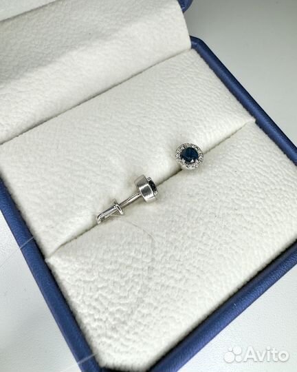 Золотые серьги с сапфирами