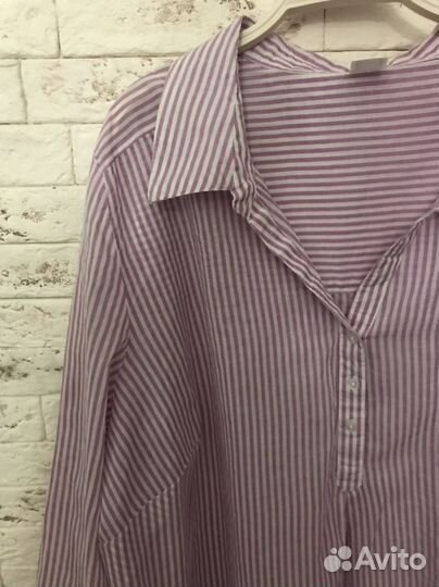 Блузка, рубашка большой размер, в полоску