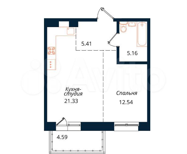 1-к. квартира, 49 м², 9/18 эт.