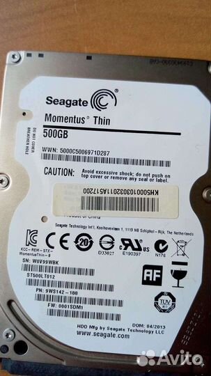 Жесткий диск seagate momentus 500gb st500lt012