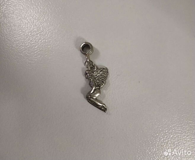 Пуговица подвеска металлическая фея