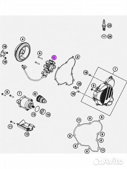 Статор генератора с датчиком холла Hengjian Z300