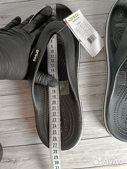 Вьетнамки сланцы crocs мужские чёрные (дефекты)