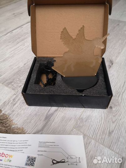 Ночник 3D единорог новый