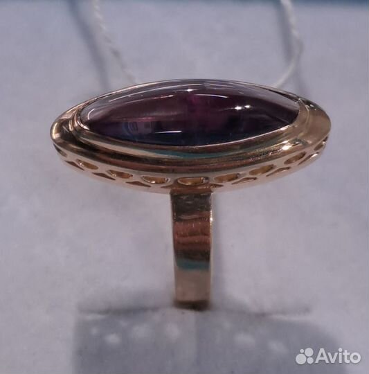 Золотое кольцо 583 проба СССР. с Александритом