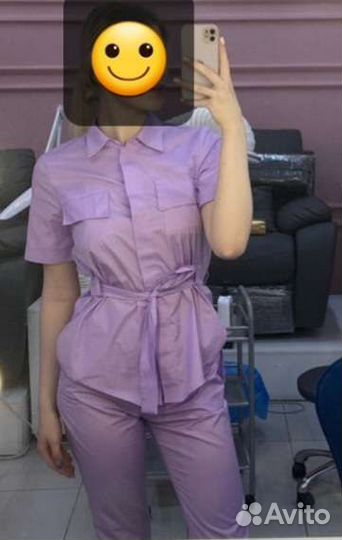 Медицинский костюм 54 размер, лавандовый