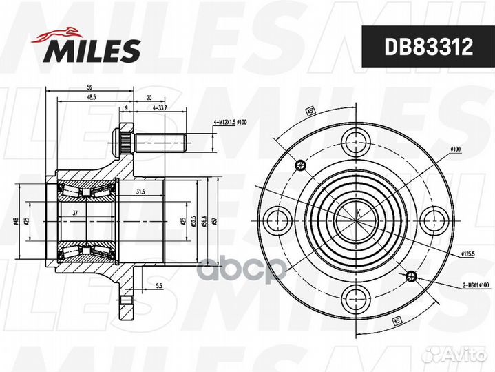 Ступица с подшипником задняя DB83312 Miles