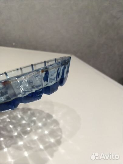 Розетки хрусталь синий,СССР,винтаж,бу,цена за 5шт