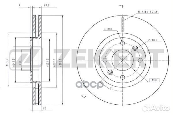 Диск торм. перед. Citroen Berlingo I II 02- C