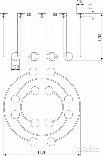 Подвесная люстра Bogate's Brook 359/12 латунь
