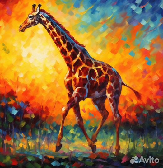 Картина маслом жираф