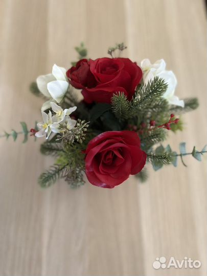 Искусственный букет икеа и кашпо