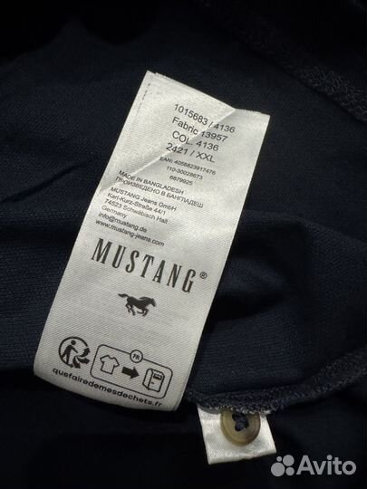 Поло мужское с длинным рукавом mustang, XXL, новое