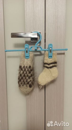 Пуховые детские носки и варежки