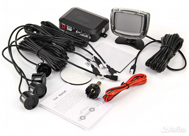 Парктроник с цветным жк-дисплеем и 4 датчиками