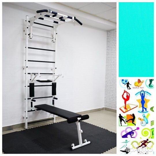 Шведская стенка с усиленным турником