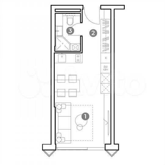 Апартаменты-студия, 26,8 м², 18/29 эт.