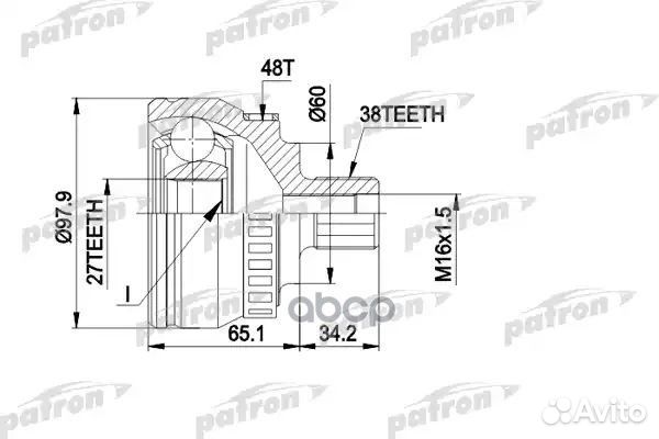 ШРУС наружн к-кт 38x60x27 ABS:48T VW: sharan PC