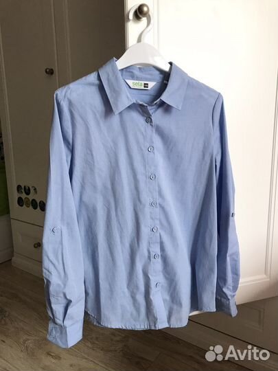 Рубашка sela хлопковая на девочку 146 см