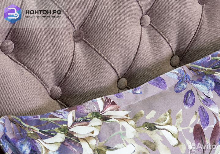 Кресло Ирис серо-розовое / сиреневые ветви