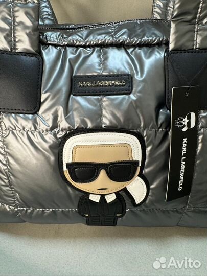 Сумка болоневая Karl lagerfeld серебро