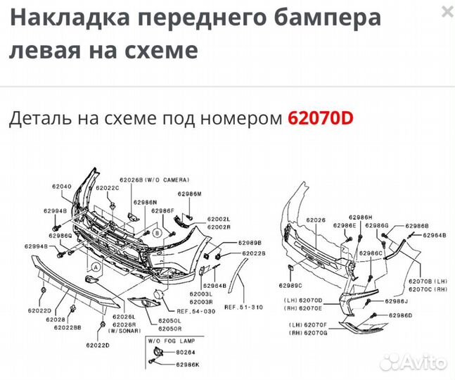 Накладка бампера 6407A145