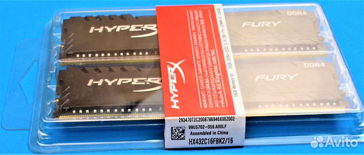 HyperX Fury DDR4 3200 MHz 16GB 2*8gb dimm