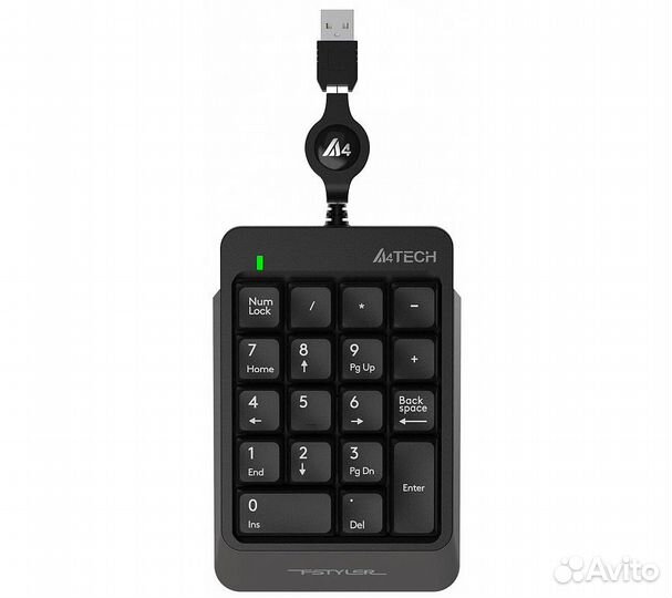 Числовой блок A4Tech Fstyler FK13, серый для ноутб