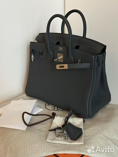 Сумка Hermes Birkin 25 Gris Misty Togo Phw