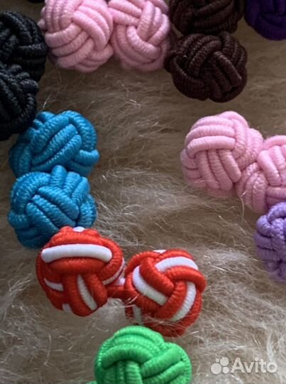 Запонки узелки из пряжи