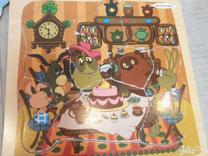 Деревянные пазлы пакетом